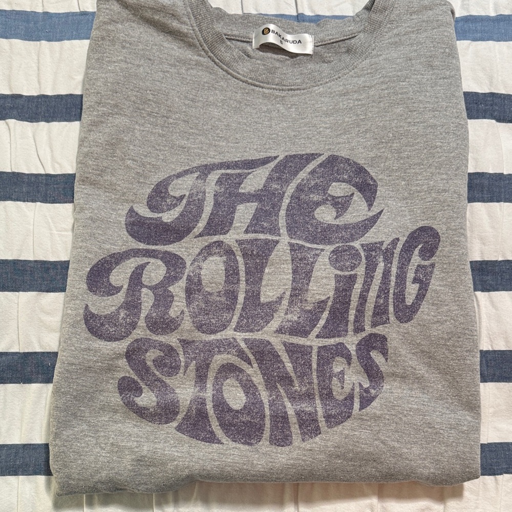 The Rolling Stones Gray Sweatshirt with Purple Logo